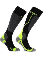CMP Skarpety narciarskie w kolorze czarno-szaro-zielonym rozmiar: 46/48. Czarne skarpety CMP, bez wzorów, z materiału. Za 56.66 zł.