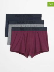 Marc O´Polo Bokserki (3 pary) w kolorze bordowo-szaro-granatowym rozmiar: XL. Czerwone bokserki xl, bez wzorów. Za 97.51 zł.