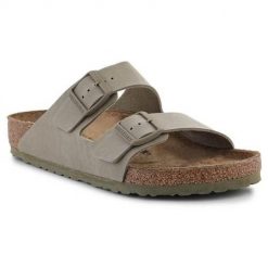 Klapki męskie Birkenstock Arizona Bs. Zielone klapki Birkenstock, z materiału. Za 517.00 zł.