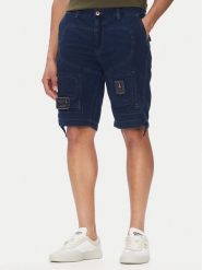 Aeronautica Militare Szorty jeansowe 251BE252CT3507 Granatowy Regular Fit. Niebieskie szorty Aeronautica Militare, m, bez wzorów, z bawełny. Za 839.99 zł.