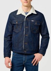 MESKA KURTKA JEANSOWA WRANGLER SHERPA DENIM JACKET CLEAN RINSE 112371364. Kurtki Wrangler, m, bez wzorów, z denimu, bez kaptura. Za 449.99 zł.