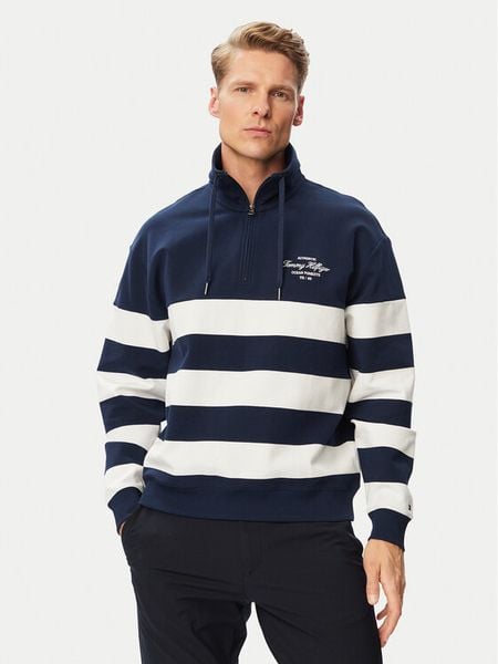 Tommy Hilfiger Bluza Nautical MW0MW43190 Granatowy Regular Fit. Niebieskie bluzy Tommy Hilfiger, l, bez wzorów, z bawełny, bez kaptura. Za 649.99 zł.