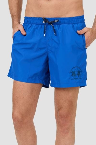 LA MARTINA Niebieskie męskie kąpielówki, Rozmiar XXL. Niebieskie kąpielówki La Martina, l, bez wzorów, z nylonu. W wyprzedaży za 169.99 zł.