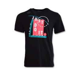 Koszulka sportowa unisex Nike Just Do It Dry z krótkim rękawem. Czarne t-shirty sportowe Nike, bez wzorów, bez ramiączek, do koszykówki. Za 170.10 zł.