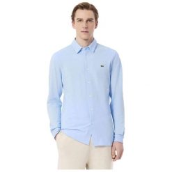 Koszula męska Lacoste. Niebieskie koszule LACOSTE, m, bez wzorów, z bawełny, bez kołnierzyka, bez ramiączek. Za 756.99 zł.