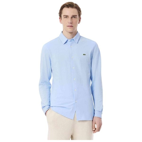 Koszula męska Lacoste. Niebieskie koszule LACOSTE, m, bez wzorów, z bawełny, bez kołnierzyka, bez ramiączek. Za 756.99 zł.