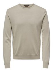 ONLY & SONS Sweter "Wyler" w kolorze beżowym rozmiar: L. Brązowe swetry nierozpinane Only & Sons, l, bez wzorów, z włókna, bez kołnierzyka, bez ramiączek. Za 84.01 zł.