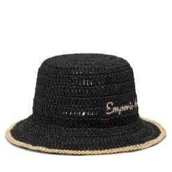Kapelusz Emporio Armani. Czarne kapelusze Emporio Armani, bez wzorów. Za 439.99 zł.