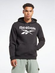 Reebok Bluza Identity Stacked Logo H54802 Czarny Regular Fit. Czarne bluzy Reebok, m, bez wzorów, z bawełny, bez kaptura. Za 79.99 zł.
