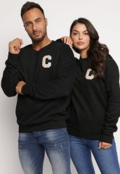 Czarna Bluza Zakładana Przez Głowę z Ozdobną Naszywką Aweara. Czarne bluzy Born2be, l, z aplikacjami, z polaru, bez kaptura. W wyprzedaży za 76.49 zł.