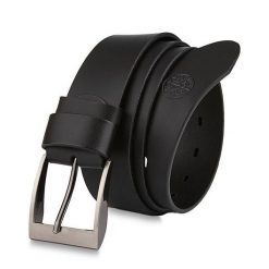 Skórzany pasek BETLEWSKI DW40-0 115 czarny. Czarne paski Betlewski, bez wzorów, z materiału. Za 69.90 zł.