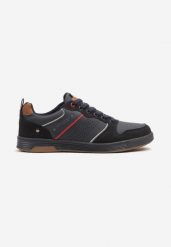 Granatowe Buty Sportowe Sneakersy z Napisem i Perforacją Arandira. Niebieskie buty sportowe casual Born2be, bez wzorów, z jeansu, bez zapięcia. W wyprzedaży za 127.99 zł.