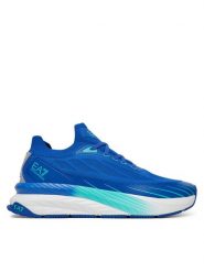 EA7 Emporio Armani Sneakersy X8X176 XK377 U476 Niebieski. Niebieskie buty sportowe casual EA7 Emporio Armani, bez wzorów, ze skóry, bez zapięcia. Za 579.99 zł.