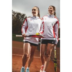 Wielokolorowa kurtka treningowa Erima Celebrate 125 z kapturem. Białe kurtki Erima, bez wzorów, dziergany, z kapturem. Za 284.40 zł.