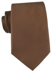 Krawat w Kolorze Ciemnego Karmelu, Mikrostruktura Tkaniny - Alties. Krawaty i muchy Alties, bez wzorów, z tkaniny. Za 55.00 zł.
