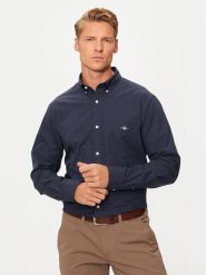 Gant Koszula 3240160 Granatowy Regular Fit. Niebieskie koszule GANT, m, bez wzorów, z bawełny, bez kołnierzyka, bez ramiączek. Za 309.99 zł.