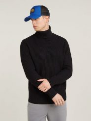G-Star Sweter w kolorze czarnym rozmiar: S. Czarne golfy G-Star, s, bez wzorów, prążkowane, bez ramiączek. Za 234.42 zł.