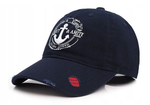 Bawełniana Czapka z Daszkiem (Bejsbolówka) - Pako Jeans - Granat, Przetarcia. Niebieskie czapki z daszkiem Pako Jeans, bez wzorów, z bawełny. Za 55.00 zł.