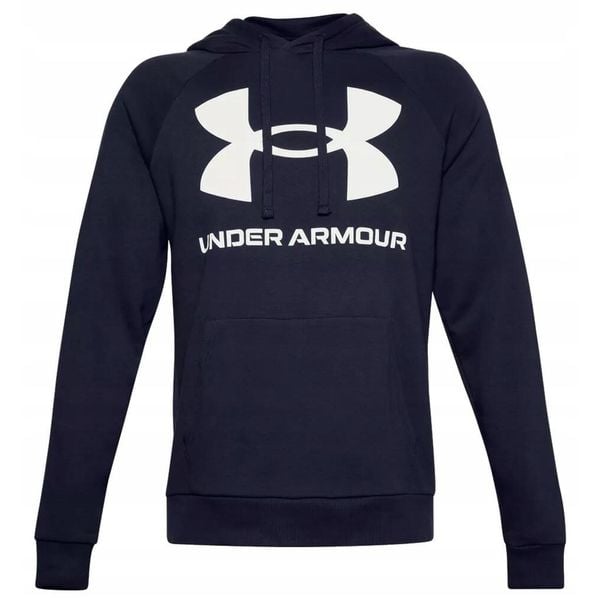 Bluza sportowa dla mężczyzn Under Armour Rival feelce big logo. Niebieskie bluzy bez kaptura Under Armour, m, bez wzorów, z kapturem. W wyprzedaży za 159.00 zł.
