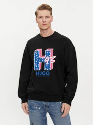 Hugo Bluza Neasyo 50513437 Czarny Regular Fit. Czarne bluzy Hugo, m, bez wzorów, z bawełny, bez kaptura. Za 309.99 zł.