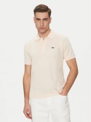 Lacoste Polo L1212 Beżowy Regular Fit. Brązowe koszulki polo LACOSTE, l, bez wzorów, z bawełny, bez kołnierzyka, bez ramiączek. Za 259.99 zł.