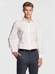 Michael Kors Koszula MD0MD90425 Biały Slim Fit. Białe koszule Michael Kors, m, bez wzorów, z bawełny, bez kołnierzyka, bez ramiączek. Za 229.99 zł.