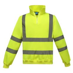 Bluza Rozpinana Dla Dorosłych Unisex HiVis Quarter Zip. Żółte bluzy YOKO, m, bez wzorów, bez kaptura. Za 178.99 zł.