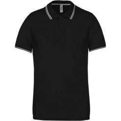Polo Kariban maille piquée. Czarne koszulki polo KARIBAN, m, bez wzorów, bez kołnierzyka, bez ramiączek. Za 149.50 zł.