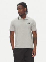 Adidas Polo Essentials Small Logo JE9022 Szary Regular Fit. Szare koszulki polo Adidas, m, bez wzorów, z bawełny, bez kołnierzyka, bez ramiączek. Za 169.99 zł.