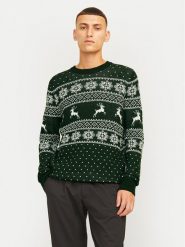 Jack&Jones Sweter Xmas Gabriel 12266118 Zielony Regular Fit. Zielone swetry rozpinane Jack&Jones, m, bez wzorów, z syntetyku, bez kołnierzyka, bez ramiączek. Za 69.99 zł.