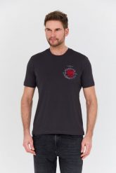 AERONAUTICA MILITARE Szary t-shirt M.C. Szare t-shirty Aeronautica Militare, l, bez wzorów, bez kołnierzyka, bez ramiączek. W wyprzedaży za 189.99 zł.