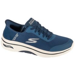 Buty sportowe męskie, Slip-ins: Arch Fit 2.0 - Simplicity 2. Niebieskie buty sportowe casual Skechers, bez wzorów, bez zapięcia. Za 479.99 zł.