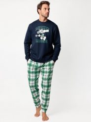 Disney Piżama "Disney" w kolorze granatowo-zielonym rozmiar: L. Niebieskie piżamy Disney, l, bez wzorów, z bawełny, bez ramiączek. Za 165.99 zł.