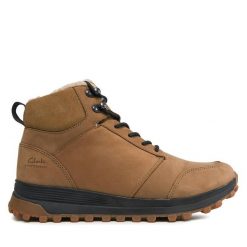 Trapery Clarks. Brązowe trapery Clarks, bez zapięcia. Za 719.99 zł.