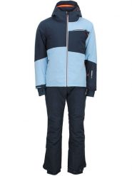 Peak Mountain 2-częściowy zestaw narciarski "Cardio" w kolorze granatowo-błękitnym rozmiar: L. Niebieskie kurtki narciarskie i snowboardowe Peak Mountain, l, bez wzorów, bez kaptura. Za 705.95 zł.