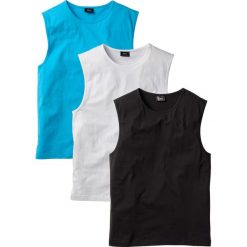 Shirt bez rękawów (3 szt.) bonprix biały + turkusowy + czarny. Bezrękawniki marki bonprix. Za 53.97 zł.