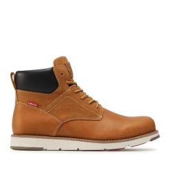 Trzewiki Levi's®. Brązowe botki sznurowane bez wzorów, bez obcasa, bez zapięcia. Za 549.99 zł.