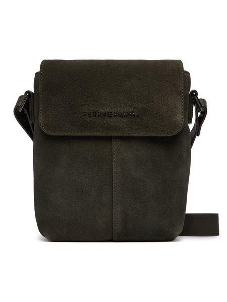 Tommy Hilfiger Saszetka Metal Logo Suede Crossbody Bag AM0AM14262 Zielony. Zielone saszetki i nerki Tommy Hilfiger, bez wzorów, ze skóry, bez dodatków. Za 799.99 zł.