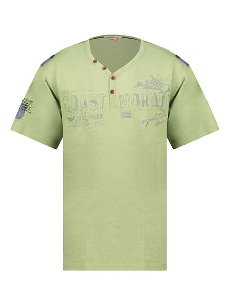Geographical Norway Koszulka "Jantonio" w kolorze zielonym rozmiar: XXL. Zielone bezrękawniki Geographical Norway, xxl, bez wzorów, z bawełny, bez kołnierzyka, bez ramiączek. Za 60.95 zł.
