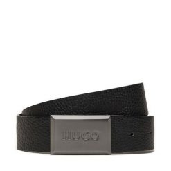 Pasek Męski HUGO. Czarne paski Hugo, bez wzorów. Za 239.99 zł.