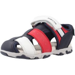 Sandały GEOX B S.FLAFFEE B.B Niebieski. Niebieskie sandały Geox, ze skóry, bez zapięcia. Za 201.99 zł.