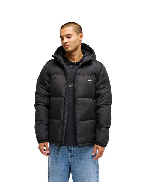 Kurtka puchowa dla Mężczyzn COLD DAYS Czarny. Czarne kurtki Quiksilver, m, bez wzorów, z materiału, z kapturem. Za 549.99 zł.