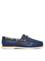 Timberland Półbuty TB0A4187EP11 Granatowy. Niebieskie eleganckie półbuty Timberland, bez wzorów, z nubiku, bez obcasa, bez zapięcia. Za 699.99 zł.