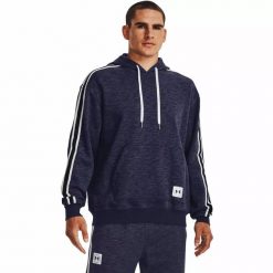 Bluza męska Under Armour Essential Heritage Fleece HD. Niebieskie bluzy Under Armour, m, bez wzorów, bez kaptura. Za 169.99 zł.