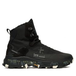 Trzewiki Premiata. Czarne botki sznurowane Premiata, bez wzorów, bez obcasa, bez zapięcia. Za 1,369.00 zł.