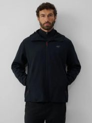 Kurtka softshell wiatroodporna męska 4F. Czarne kurtki 4F, m, bez wzorów, z elastanu, bez kaptura. Za 299.99 zł.
