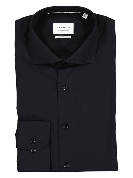 Eterna Koszula - Modern fit - w kolorze czarnym rozmiar: 40. Czarne koszule Eterna, bez wzorów, z bawełny, bez kołnierzyka, bez ramiączek. Za 122.38 zł.