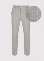 Szare spodnie garniturowe w subtelną kratę P22SF-6G-023-S-S. Szare eleganckie spodnie Pako Lorente, s, z elastanu. Za 199.99 zł.