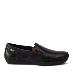 Półbuty Pikolinos. Czarne eleganckie półbuty Pikolinos, bez wzorów, bez obcasa, bez zapięcia. Za 349.99 zł.