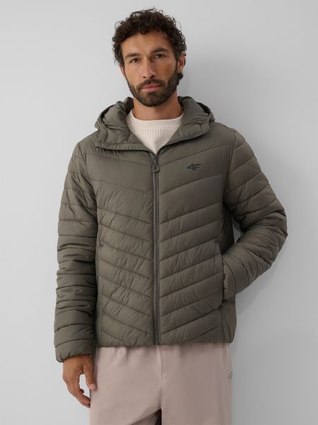 4F Kurtka z wypełnieniem syntetycznym męska - khaki 3XL. Brązowe kurtki 4F, m, bez wzorów, z materiału, z kapturem. Za 269.99 zł.
